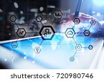 iot  automation  industry 4.0.... | Shutterstock . vector #720980746