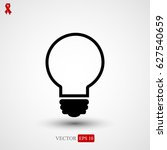 light bulb vector icon  vector... | Shutterstock .eps vector #627540659