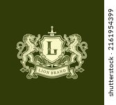 lion heraldry emblem modern... | Shutterstock .eps vector #2161954399