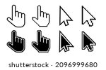 arrow and hand cursors  pointer ... | Shutterstock .eps vector #2096999680