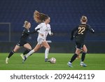Small photo of KHARKIV, UKRAINE - DECEMBER 8, 2021: Jordyn Huitema. The football match of UEFA Women's Champions League Zhilstroi-1 vs. PSG.
