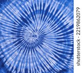 Small photo of Tie Dyed. Blue background of tie-dyed color. Closed up texture of tie dyed blue and white hynotic background.