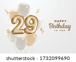 happy 29th birthday gold foil... | Shutterstock .eps vector #1732099690