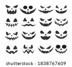 set of halloween pumpkins cut... | Shutterstock .eps vector #1838767609