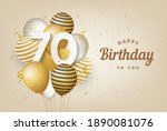 happy 70th birthday with gold... | Shutterstock . vector #1890081076