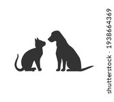 dog and cat silhouette isolated ... | Shutterstock .eps vector #1938664369