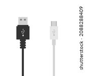 micro usb cables isolated on... | Shutterstock .eps vector #2088288409
