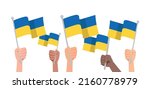 hands with ukraine flag... | Shutterstock .eps vector #2160778979