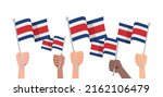 hands with costa rica flag... | Shutterstock .eps vector #2162106479