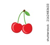 cherry cartoon style. ripe red... | Shutterstock .eps vector #2162483633