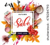 sale banner with autumn leaves  ... | Shutterstock .eps vector #478284793