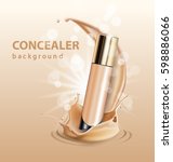 concealer stick ads  3d... | Shutterstock .eps vector #598886066