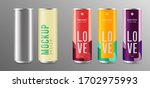 realistic aluminum cans. blank... | Shutterstock .eps vector #1702975993