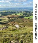 Small photo of Magnificent distant and sunny views at Twmpa, Black Mountains, Brecon Beacons, Wales.