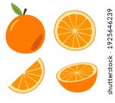 A Set Of Orange  Whole And Cut. ...