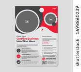 red and black corporate flyer... | Shutterstock .eps vector #1698860239