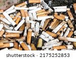 Cigarette Butts Combined In A...