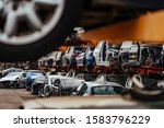 Damaged Cars Waiting In A...