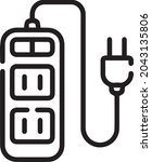 power cable  power strip icon ... | Shutterstock .eps vector #2043135806