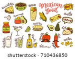 mexican cuisine  sketch doodle... | Shutterstock .eps vector #710436850