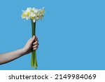 The Girl Holds A Bouquet Of...