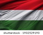 hungary  flag blowing in the... | Shutterstock . vector #1932529193