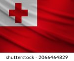 kingdom of tonga flag blowing... | Shutterstock . vector #2066464829