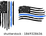 thin blue line. flag with... | Shutterstock .eps vector #1869328636