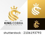 Gold King Cobra Logo Design Vector illustration template