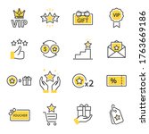 royalty program line icon set.... | Shutterstock .eps vector #1763669186