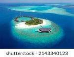 Aerial view of kudadhoo Maldives. private island. One of the best place to visit in Maldives.