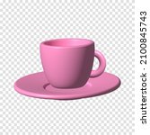 pink colored mug. coffee cup.... | Shutterstock . vector #2100845743