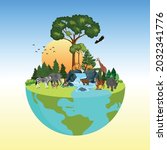the life cycle of forest... | Shutterstock .eps vector #2032341776