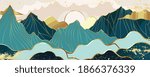 gold mountain wallpaper design... | Shutterstock .eps vector #1866376339