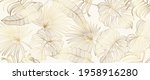 luxury gold tropical leaves... | Shutterstock .eps vector #1958916280