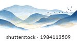 blue mountain and golden line... | Shutterstock .eps vector #1984113509