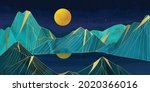 gold mountain wallpaper design... | Shutterstock .eps vector #2020366016