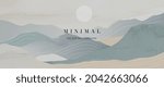 mountain and sun abstract art... | Shutterstock .eps vector #2042663066