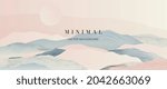mountain and sun abstract art... | Shutterstock .eps vector #2042663069