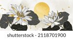 luxury lotus flower line art... | Shutterstock .eps vector #2118701900