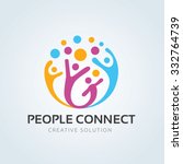 people connect logo ... | Shutterstock .eps vector #332764739