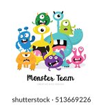 Cute Monster Vector Set  