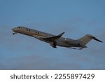 Small photo of Zurich, Switzerland, January 19, 2023 Bombardier Global 7500 business aircraft is taking off from runway 28