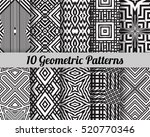 set of 10 geometric patterns.... | Shutterstock .eps vector #520770346