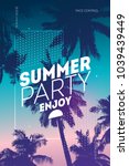 poster for summer and beach... | Shutterstock .eps vector #1039439449