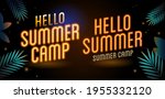 neon yellow letter hello summer ... | Shutterstock .eps vector #1955332120