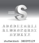 3d alphabet template.volumetric ... | Shutterstock .eps vector #380395129