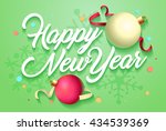 happy new year vector green... | Shutterstock .eps vector #434539369