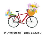 Bicycle With A Flower Wicker...
