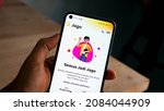 jago on smartphone  popular... | Shutterstock . vector #2084044909